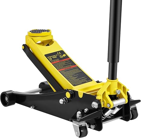 VEVOR Low Profile Floor Jack 3 Ton Aluminum and Steel Racing Floor Jack with Dual Pistons Quick Lift Pump, Hydraulic Trolley Car Lift for Sports Car, SUV, Pickup, Lifting Range 3.3"-20.3"