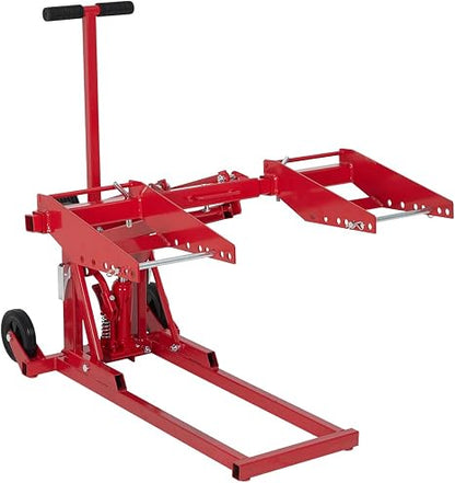 Zero Turn Lawn Mower Lift, 500 Lb Capacity, Manual or Drill Powered, Fits Most ZTR Mowers & Lawn Tractors, 24 Inch Lifting Height, Foldable Design for Garage Storage, Maintenance Lift