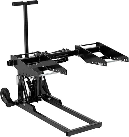 Zero Turn Lawn Mower Lift, 500 Lb Capacity, Manual or Drill Powered, Fits Most ZTR Mowers & Lawn Tractors, 24 Inch Lifting Height, Foldable Design for Garage Storage, Maintenance Lift