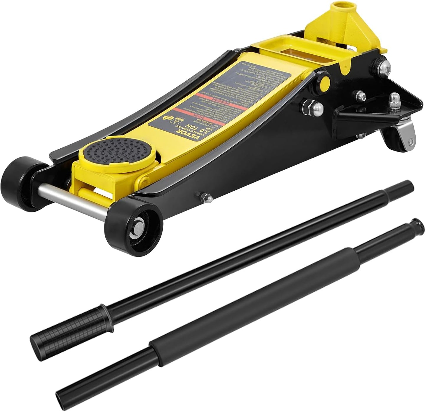 VEVOR Low Profile Floor Jack 3 Ton Aluminum and Steel Racing Floor Jack with Dual Pistons Quick Lift Pump, Hydraulic Trolley Car Lift for Sports Car, SUV, Pickup, Lifting Range 3.3"-20.3"