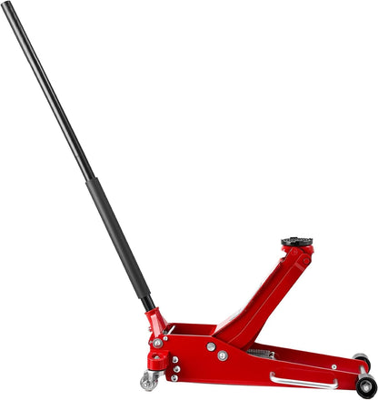 VEVOR Low Profile Floor Jack 3 Ton Aluminum and Steel Racing Floor Jack with Dual Pistons Quick Lift Pump, Hydraulic Trolley Car Lift for Sports Car, SUV, Pickup, Lifting Range 3.3"-20.3"